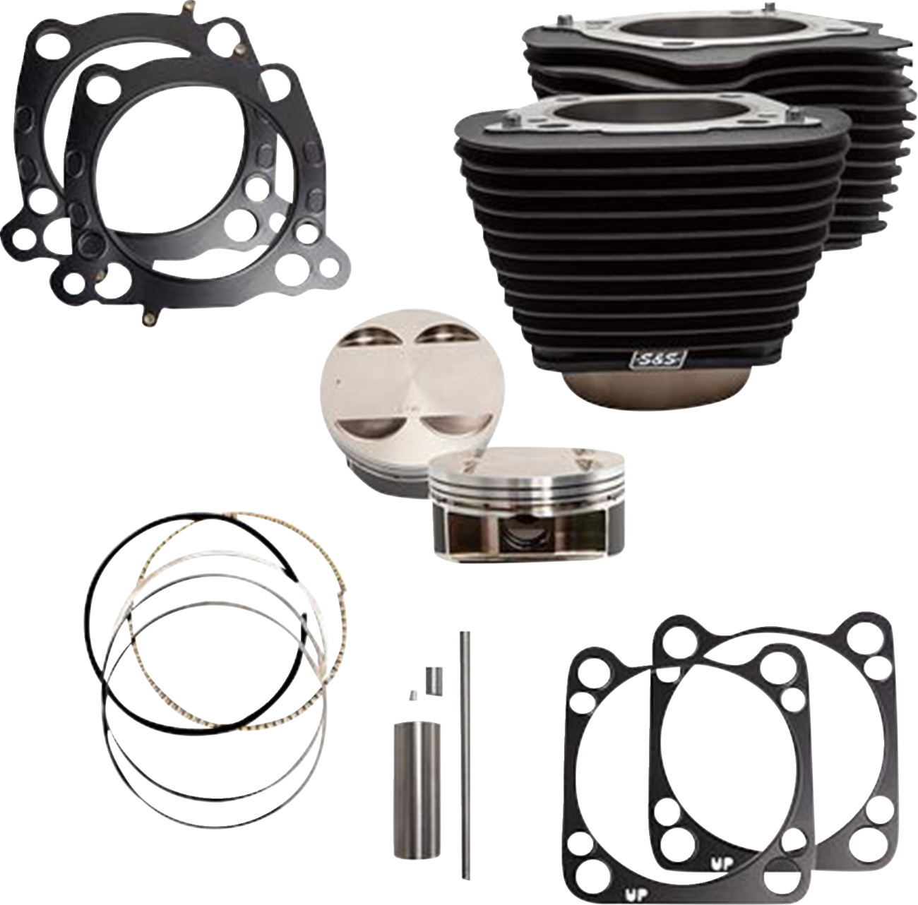 S&S CYCLE Cylinder Kit - 128" Big Bore - Wrinkle Black w/o Highlight - 114"/117" M8 910-0685A