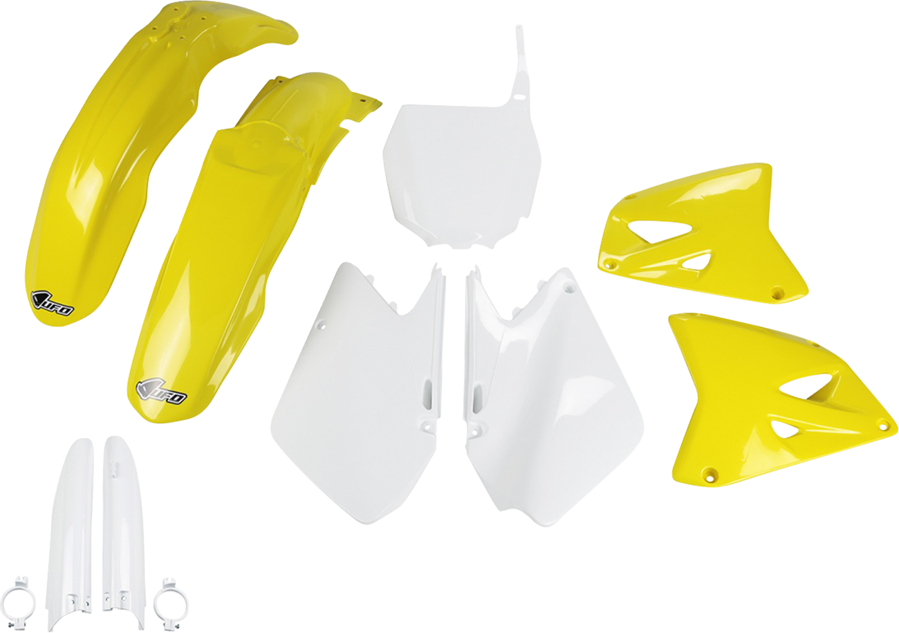 UFO Body Kit - '03-'05 OEM Yellow/White - Suzuki - RM '01-'08 SUKIT402F@999