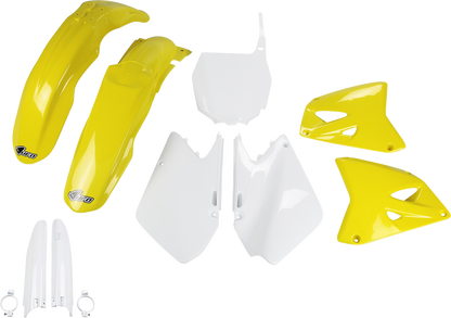 UFO Body Kit - '03-'05 OEM Yellow/White - Suzuki - RM '01-'08 SUKIT402F@999