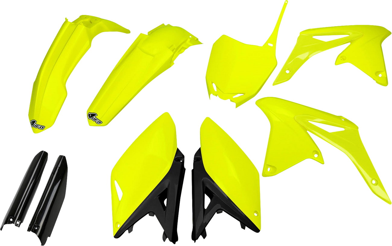 UFO Body Kit - Neon Yellow/Black - Suzuki - RMZ '10-'18 SUKIT416F@DFLU