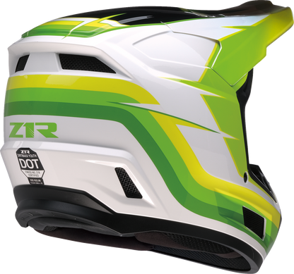 Z1R Youth Dirt Maxx Helmet - Vortex - White/Green - Large 0111-1740