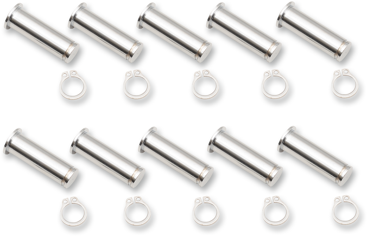 DRAG SPECIALTIES Pivot Pin/Clip Kit - Lever - 10 Pack - Chrome 74113