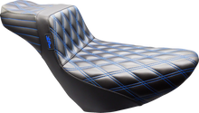 LE PERA Tailwhip Daddy Long Legs Seat - Black - Double Diamond - Blue Stitch - FL/FX '18-'25 LYR-580DLDD-BE01