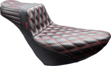 LE PERA Tailwhip Daddy Long Legs Seat - Black - Double Diamond - Red Stitch - FL/FX '18-'25 LYR-580DLDD-R01