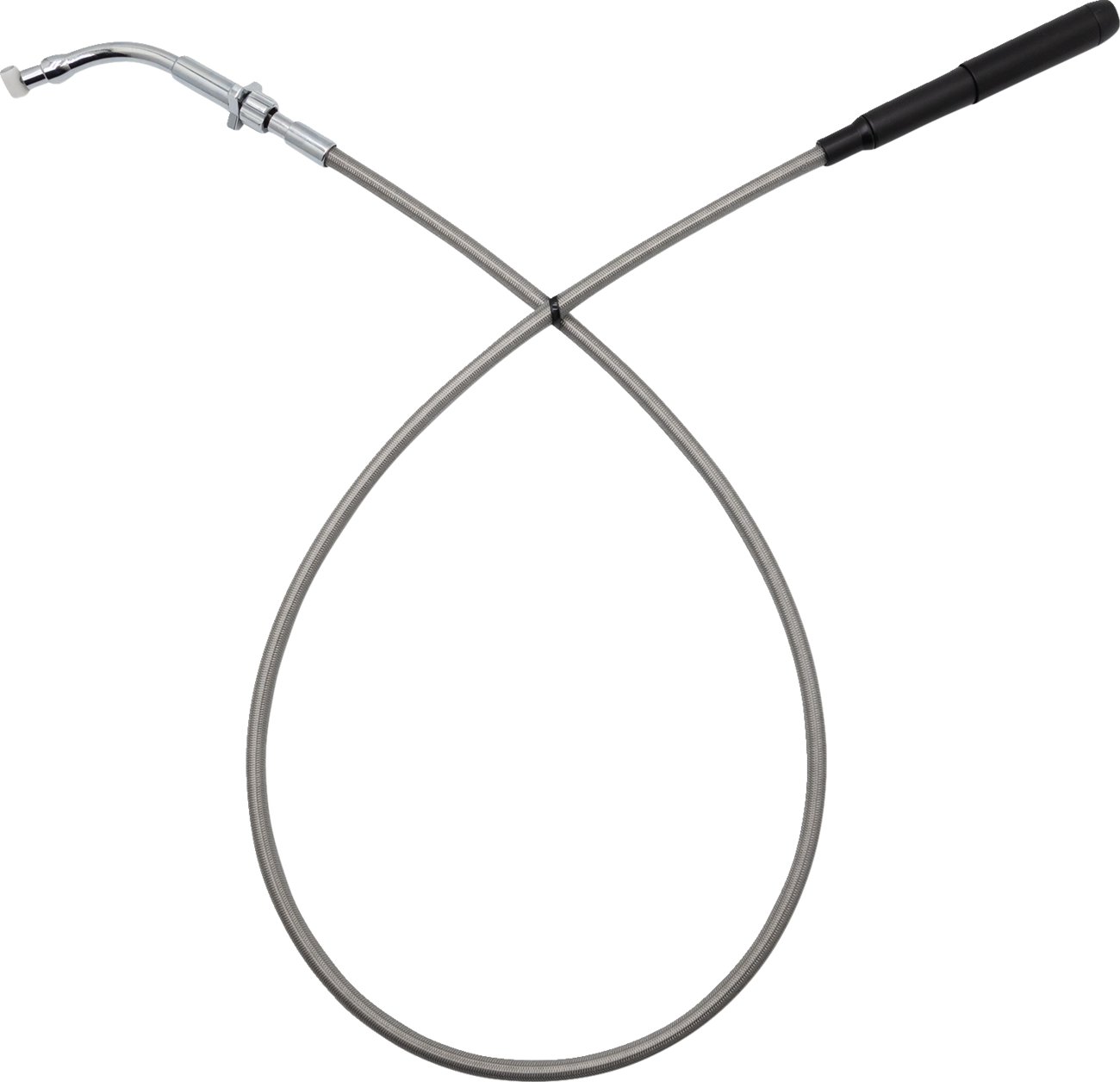 FAT BAGGERS INC. EZ Install Upper Clutch Cable - FLHX/FLTR - +4" - Braided Stainless Steel/Chrome 108004-C