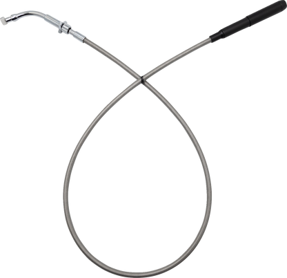 FAT BAGGERS INC. EZ Install Upper Clutch Cable - FLHX/FLTR - +4" - Braided Stainless Steel/Chrome 108004-C