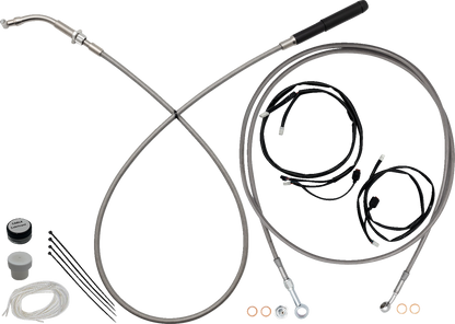 FAT BAGGERS INC. EZ Install Kit - 16" Handlebars - Upper Clutch - Full Length - Braided Stainless Steel 249016