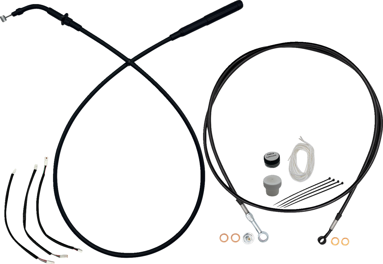 FAT BAGGERS INC. EZ Install Kit - 11" Handlebars - Upper Clutch - Full Length - Black 249011-B