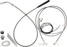 FAT BAGGERS INC. EZ Install Kit - 13"/14" Handlebars - Upper Clutch - Full Length - Braided Stainless Steel/Chrome 219014-C