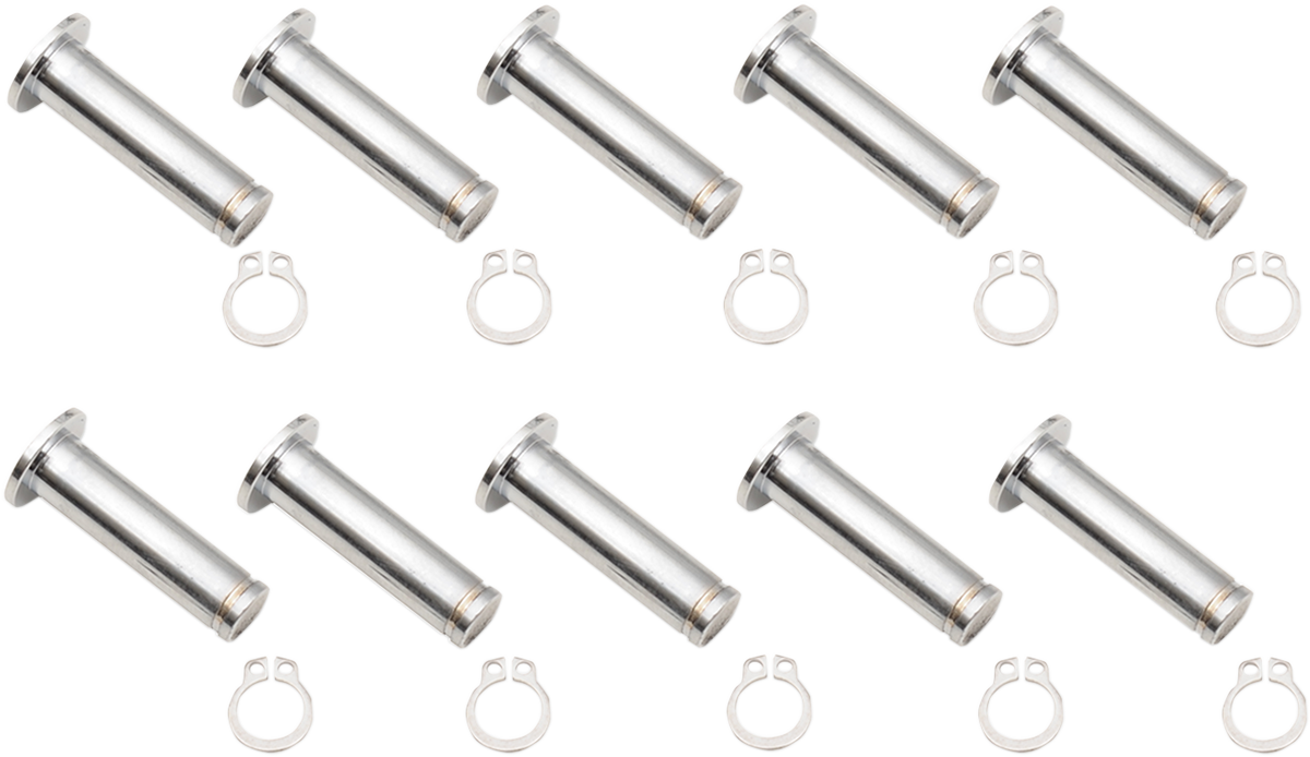 DRAG SPECIALTIES Pivot Pin/Clip Kit - Lever - 10 Pack - Chrome 74114