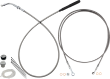 FAT BAGGERS INC. EZ Install Kit - 14" Handlebars - Upper Clutch - Full Length - Braided Stainless Steel/Chrome 249914-C