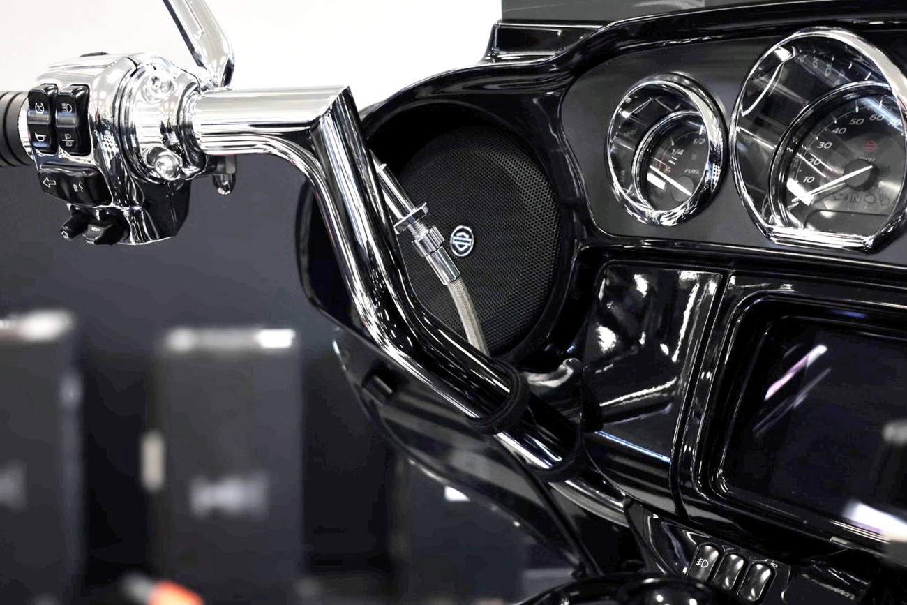 FAT BAGGERS INC. EZ Install Kit - 14" Handlebars - Upper Clutch - Full Length - Braided Stainless Steel/Chrome 249914-C