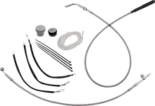 FAT BAGGERS INC. EZ Install Kit - 12" Handlebars - Upper Clutch - Braided Stainless Steel/Chrome 149012-C
