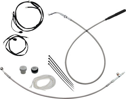 FAT BAGGERS INC. EZ Install Kit - 13"/14" Handlebars - Upper Clutch - Braided Stainless Steel/Chrome 149014-C