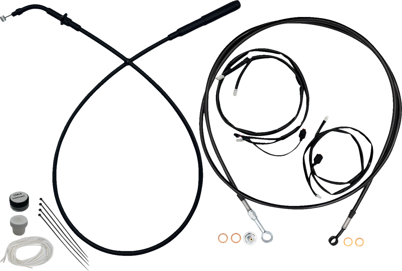 FAT BAGGERS INC. EZ Install Kit - 16" Handlebars - Upper Clutch - Full Length - Black 249916-B