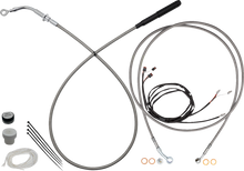 FAT BAGGERS INC. EZ Install Kit - 16" Handlebars - Upper Clutch - Full Length - Braided Stainless Steel/Chrome 219916-C