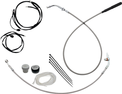 FAT BAGGERS INC. EZ Install Kit - 16" Handlebars - Upper Clutch - Braided Stainless Steel/Chrome 149916-C