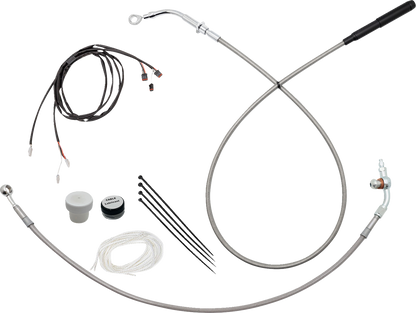 FAT BAGGERS INC. EZ Install Kit - 18" Handlebars - Upper Clutch - Braided Stainless Steel/Chrome 119918-C