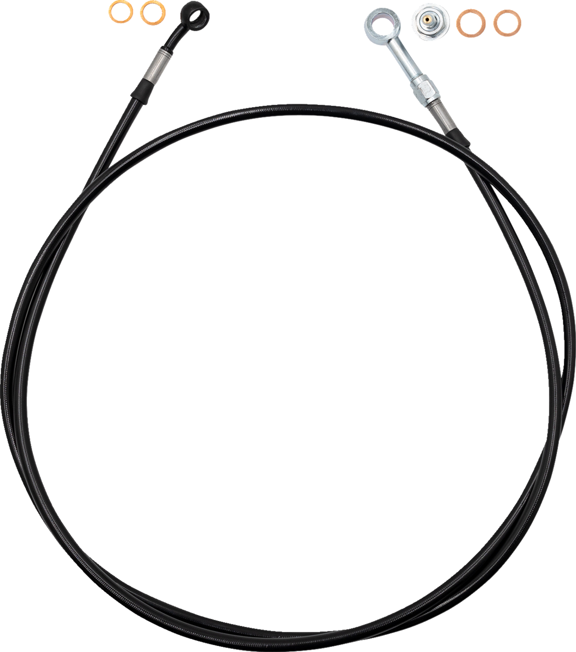 FAT BAGGERS INC. EZ Install Brake Line - 64" - Black Braid 100064-B