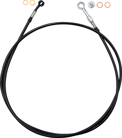 FAT BAGGERS INC. EZ Install Brake Line - 64" - Black Braid 100064-B