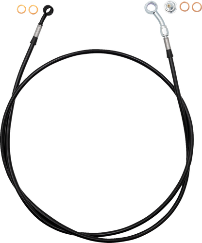 FAT BAGGERS INC. EZ Install Brake Line - 60" - Black Braid 110060-B