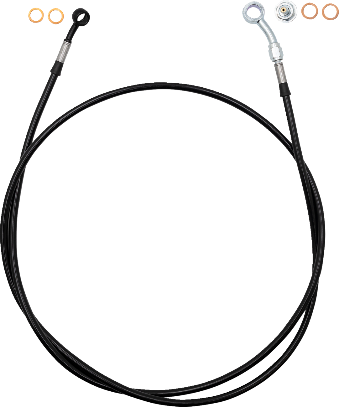 FAT BAGGERS INC. EZ Install Brake Line - 63" - Black Braid 110063-B