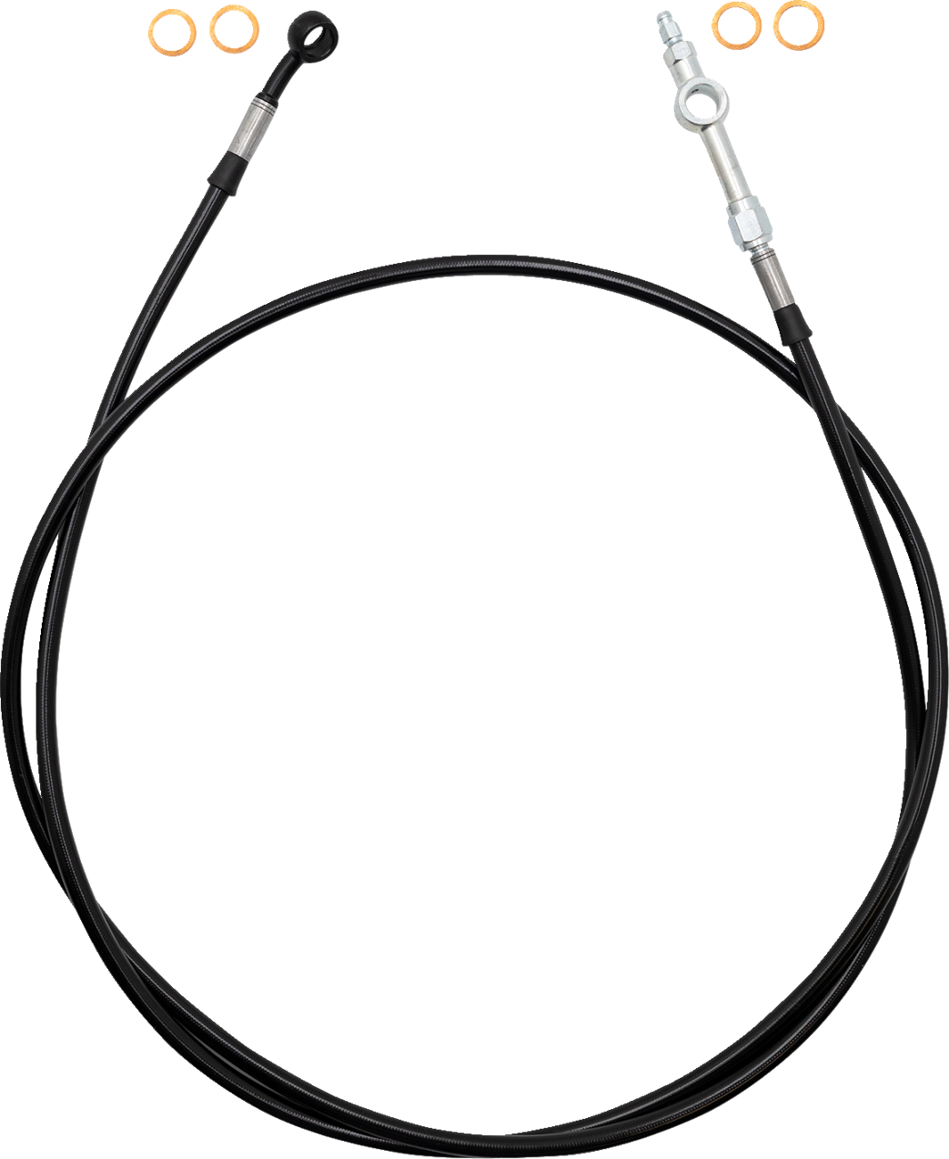 FAT BAGGERS INC. EZ Install Brake Line - 66" - Black Braid 120066-B