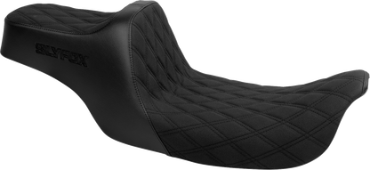 SLYFOX High Noon Seat - Double Diamond - Black Logo - Black Stitch - FLH/FLT '97-'07 4702C-SlyFox