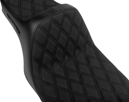 SLYFOX High Noon Seat - Double Diamond - Black Logo - Black Stitch - FLH/FLT '97-'07 4702C-SlyFox