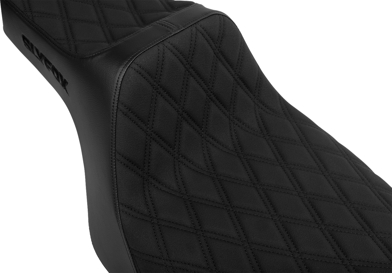 SLYFOX High Noon Seat - Double Diamond - Black Logo - Black Stitch - FLH/FLT '23-'25 4704C-SlyFox