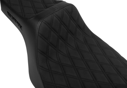SLYFOX High Noon Seat - Double Diamond - Black Logo - Black Stitch - FLH/FLT '23-'25 4704C-SlyFox
