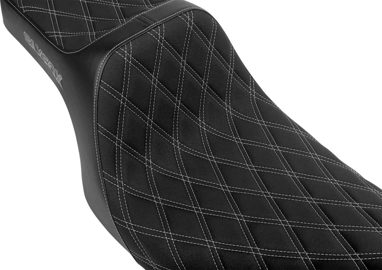 SLYFOX High Noon Seat - Double Diamond - Silver Logo - Silver Stitch - FLH/FLT '23-'25 4704D-SlyFox
