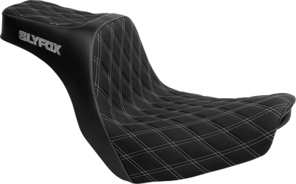 SLYFOX High Noon Seat - Double Diamond - Silver Logo - Silver Stitch - FL/FX '18-'25 4701D-SlyFox