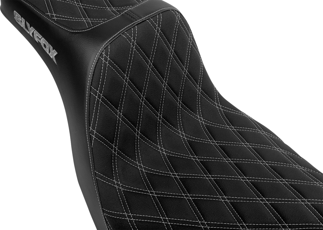 SLYFOX High Noon Seat - Double Diamond - Silver Logo - Silver Stitch - FL/FX '18-'25 4701D-SlyFox