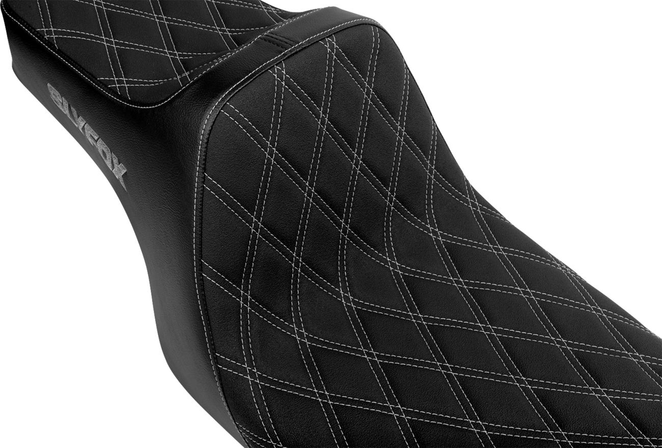 SLYFOX High Noon Seat - Double Diamond - Silver Logo - Silver Stitch - FXD '96-'03 4703D-SlyFox