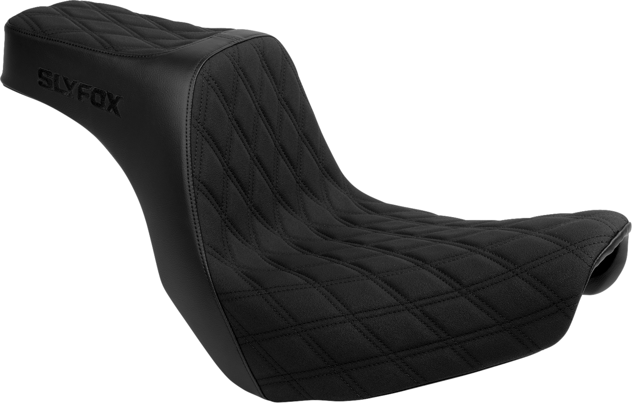 SLYFOX High Noon Seat - Double Diamond - Black Logo - Black Stitch - FL/FX '18-'25 4701C-SlyFox