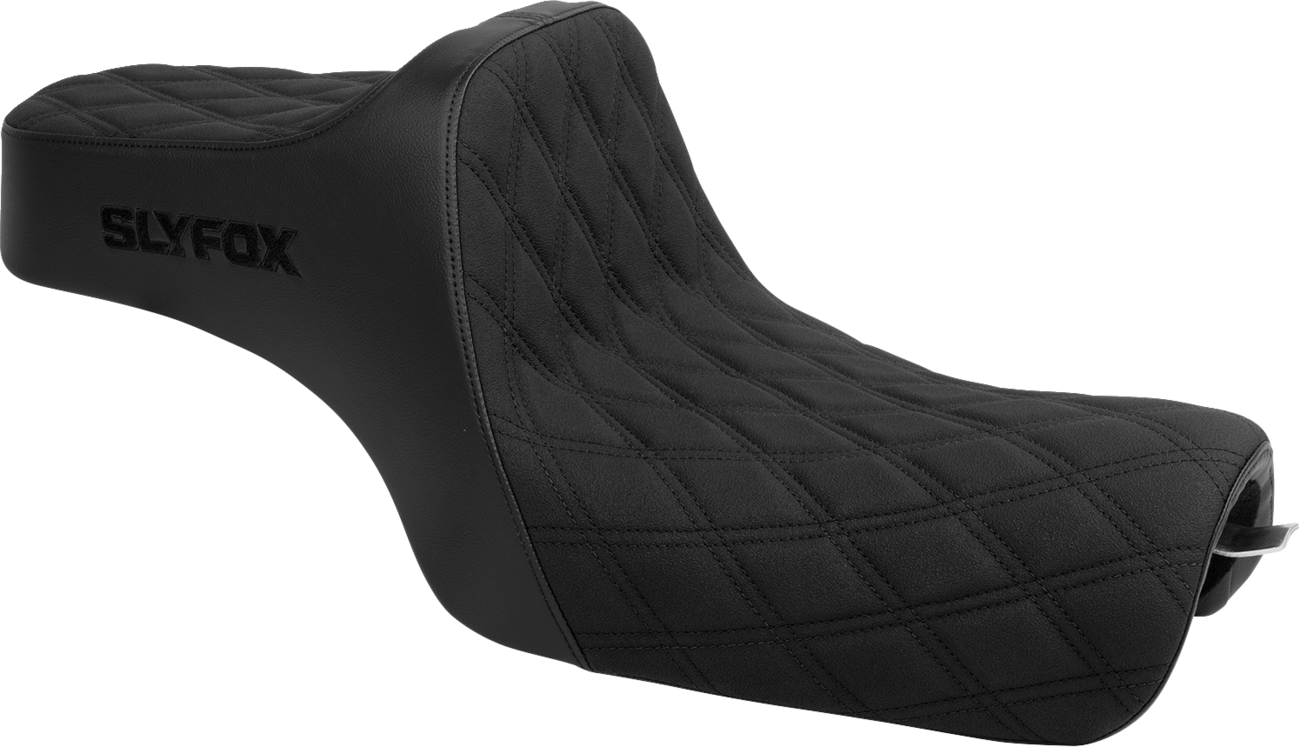 SLYFOX High Noon Seat - Double Diamond - Black Logo - Black Stitch - XL '04-'22 4709C-SlyFox