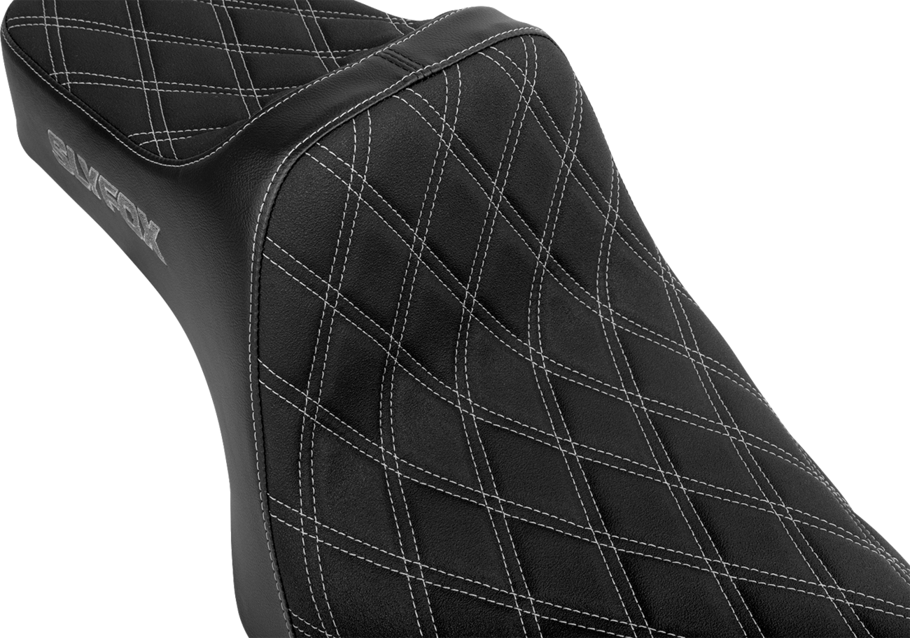 SLYFOX High Noon Seat - Double Diamond - Silver Logo - Silver Stitch - XL '04-'22 4709D-SlyFox