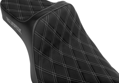 SLYFOX High Noon Seat - Double Diamond - Silver Logo - Silver Stitch - XL '04-'22 4709D-SlyFox