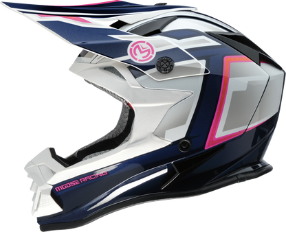 MOOSE OFFROAD MR3 Helmet - F.A.F. - White/Navy/Pink - Large 0110-8950