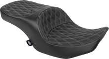 DRAG SPECIALTIES SEATS Forward Position Freedom Seat - Vinyl - Silver Double Diamond Stitch - FLH/FLT '23-'25 4715C