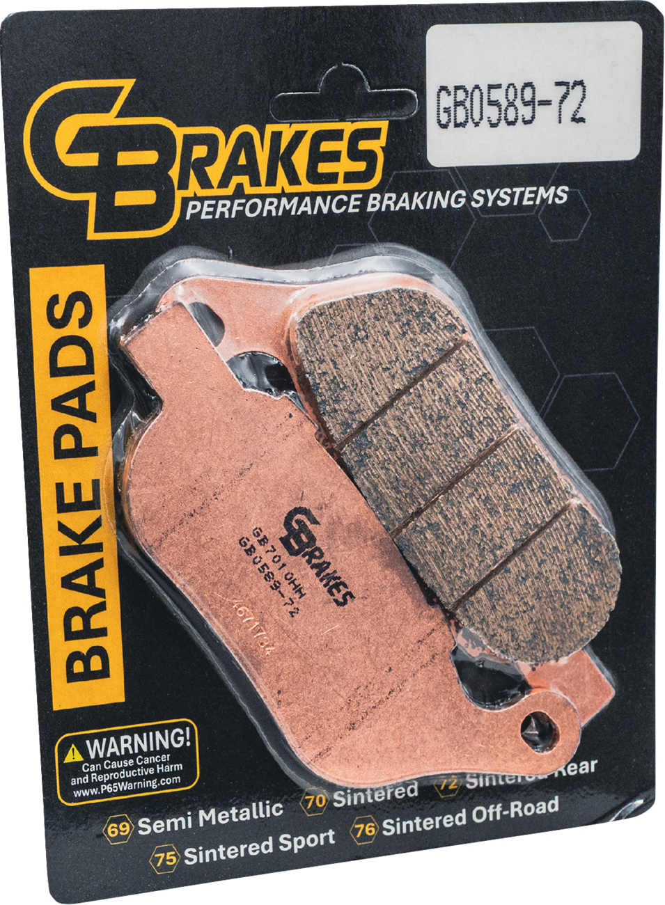 GBRAKES Brake Pads - Sintered - Rear GB0589-72