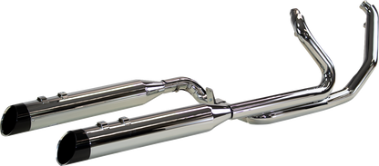 KHROME WERKS 2-into-1-into-2 Dominator-SR Exhaust System - Chrome - Without End Caps - M8 Touring 200400A-SR