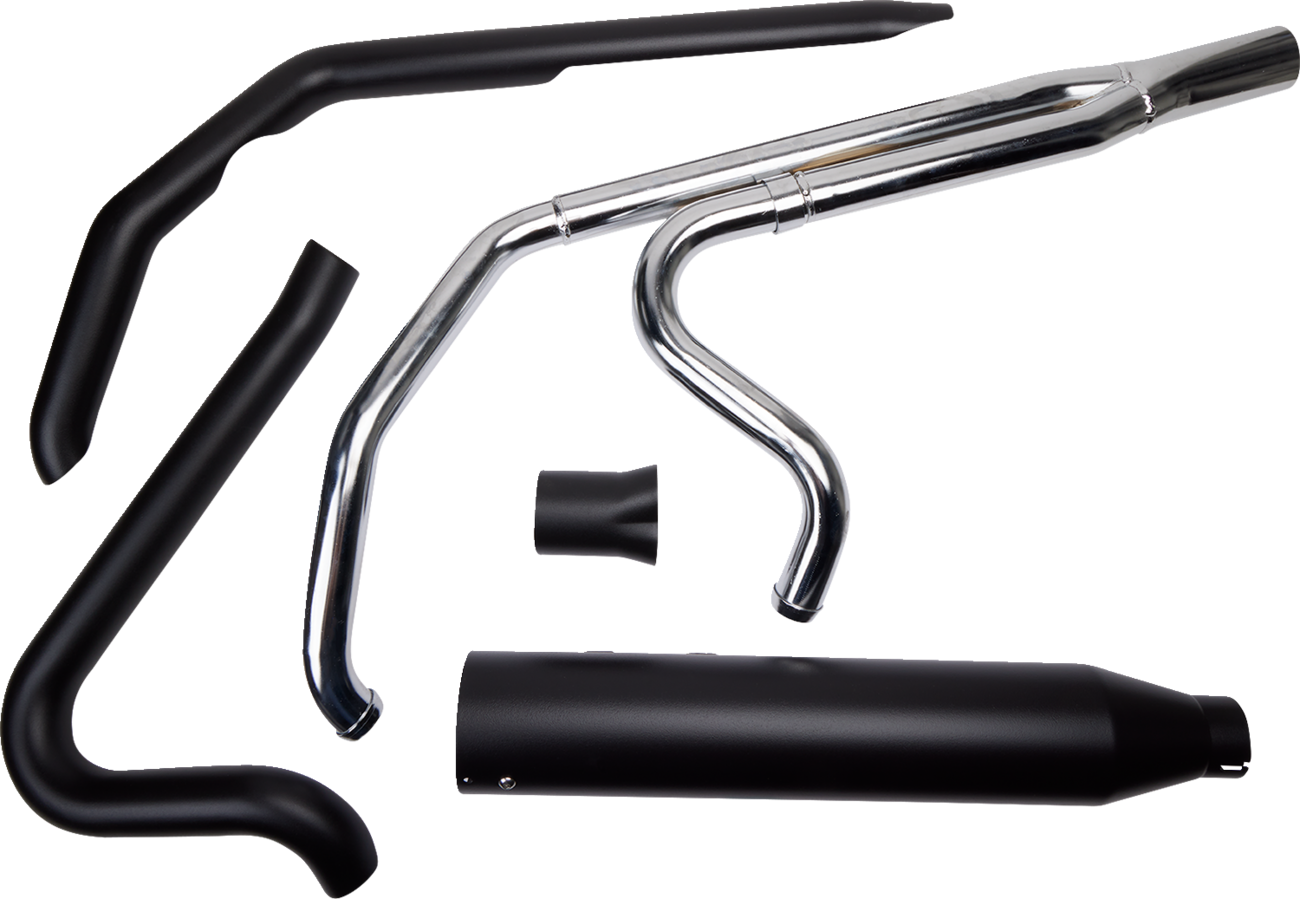 KHROME WERKS 2-into-1 Outlaw-SR Exhaust System - Black - Without End Cap - Twin Cam Touring 200785-SR