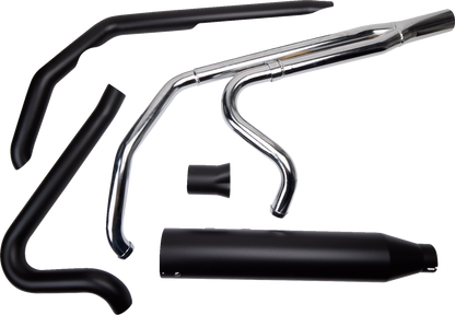 KHROME WERKS 2-into-1 Outlaw-SR Exhaust System - Black - Without End Cap - Twin Cam Touring 200785-SR