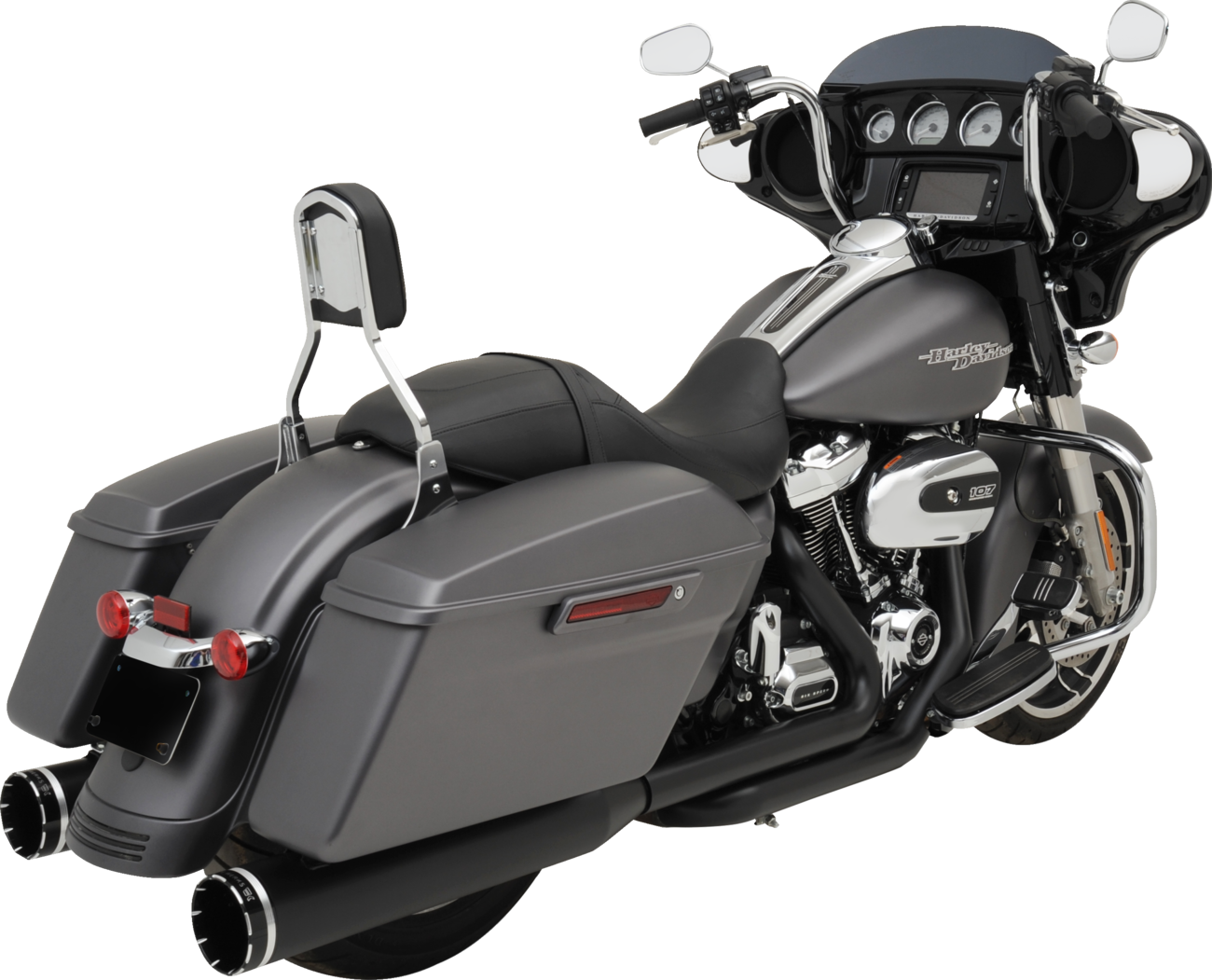 KHROME WERKS 2-into-1-into-2 Dominator-SR Exhaust System - Black - Without End Caps - M8 Touring 200810A-SR