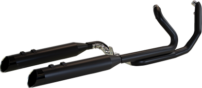 KHROME WERKS 2-into-1-into-2 Dominator-SR Exhaust System - Black - Without End Caps - M8 Touring 200810A-SR