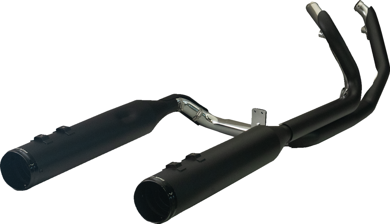 KHROME WERKS 2-into-1-into-2 Dominator-SR Exhaust System - Black - Without End Caps - Twin Cam Touring 200830-SR