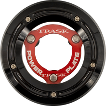 TRASK Derby Cover with Power Plate - Black/Red - Kit - '18-'25 Softail TM-0052-BK-RD