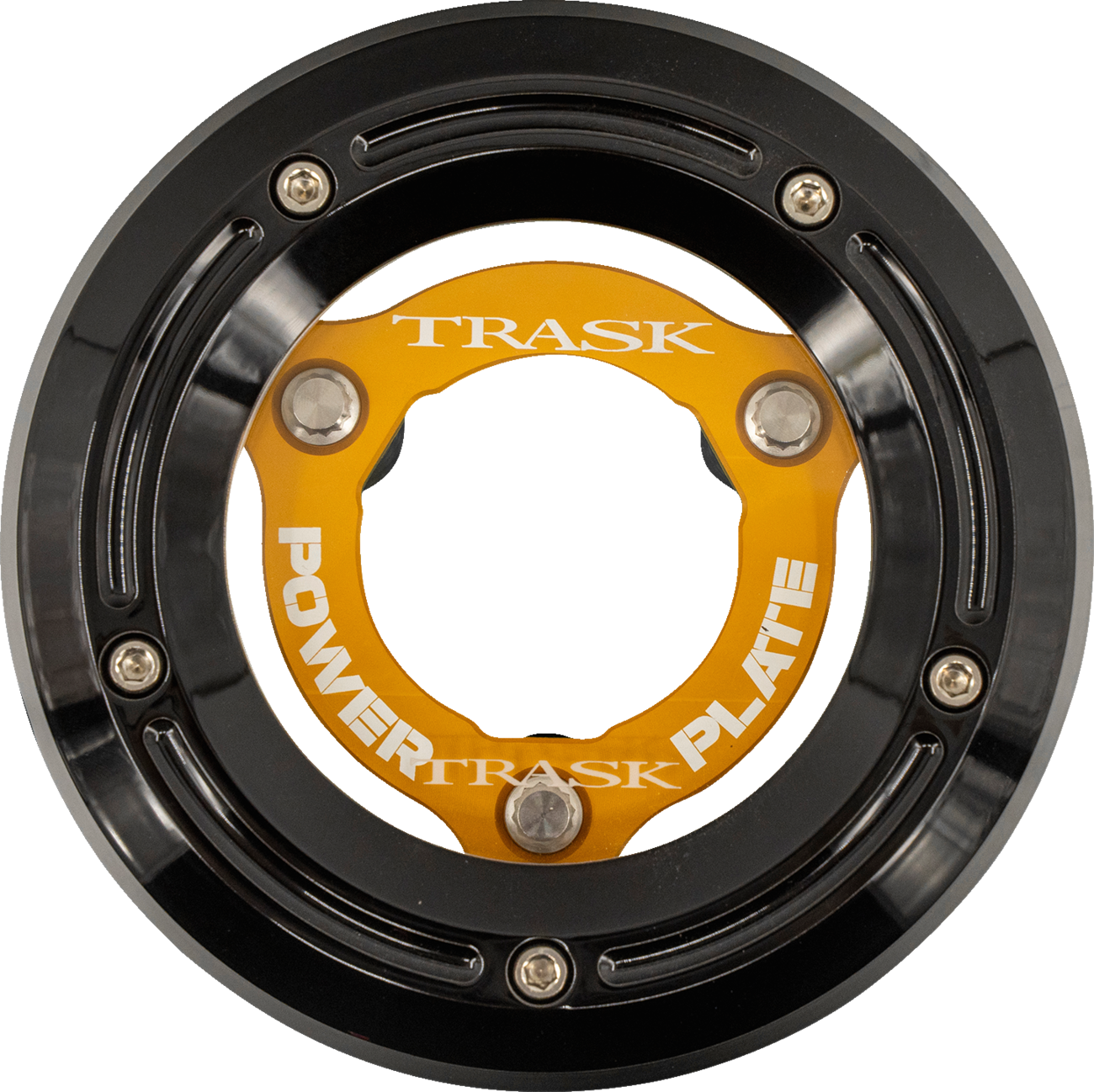 TRASK Derby Cover with Power Plate - Black/Gold - Kit - '18-'25 Softail TM-0052-BK-GD